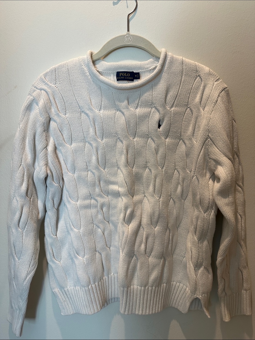 Polo by Ralph Lauren White Cable-Knit Sweater
